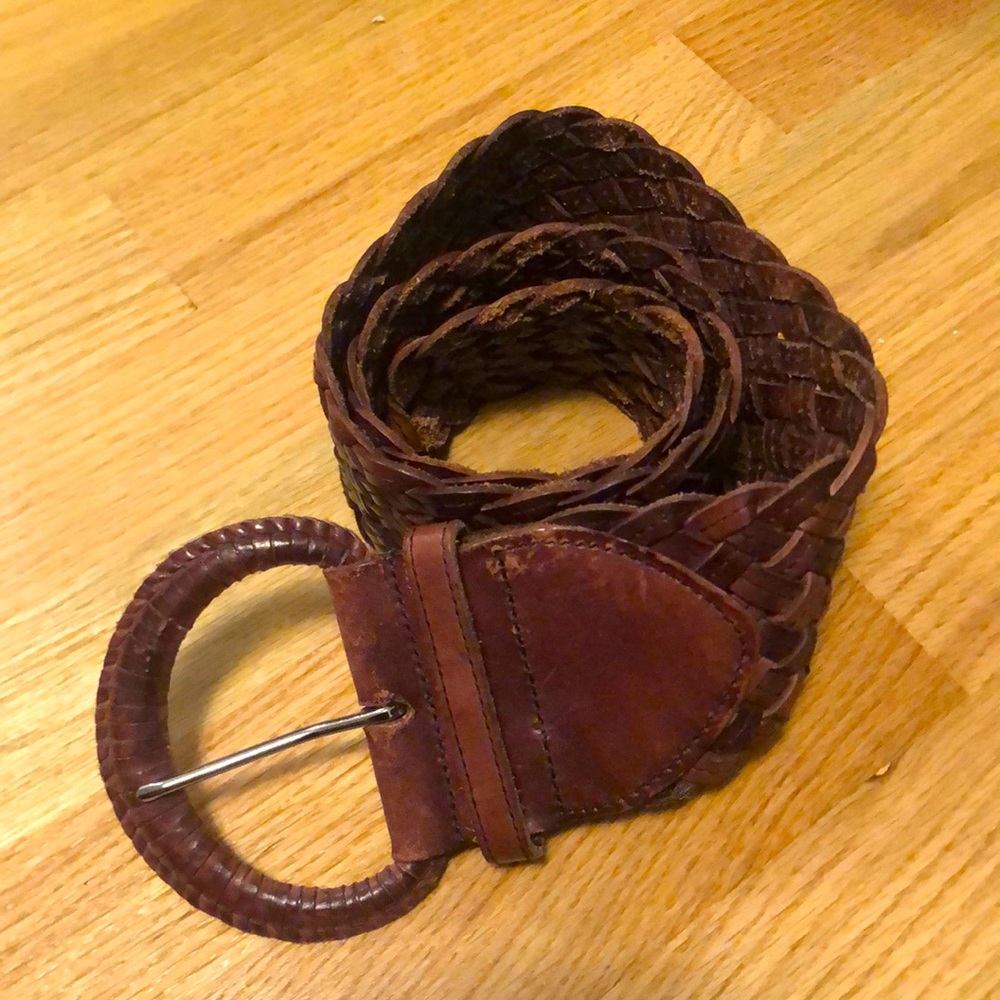 BCBG Woven Leather Belt